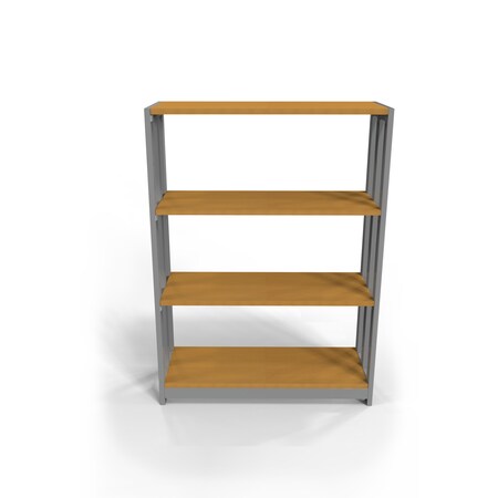 Linea Italia Three-Tier Bookshelf, Easy Assembly, 31.5 x 12", Gray/Maple ZUM735